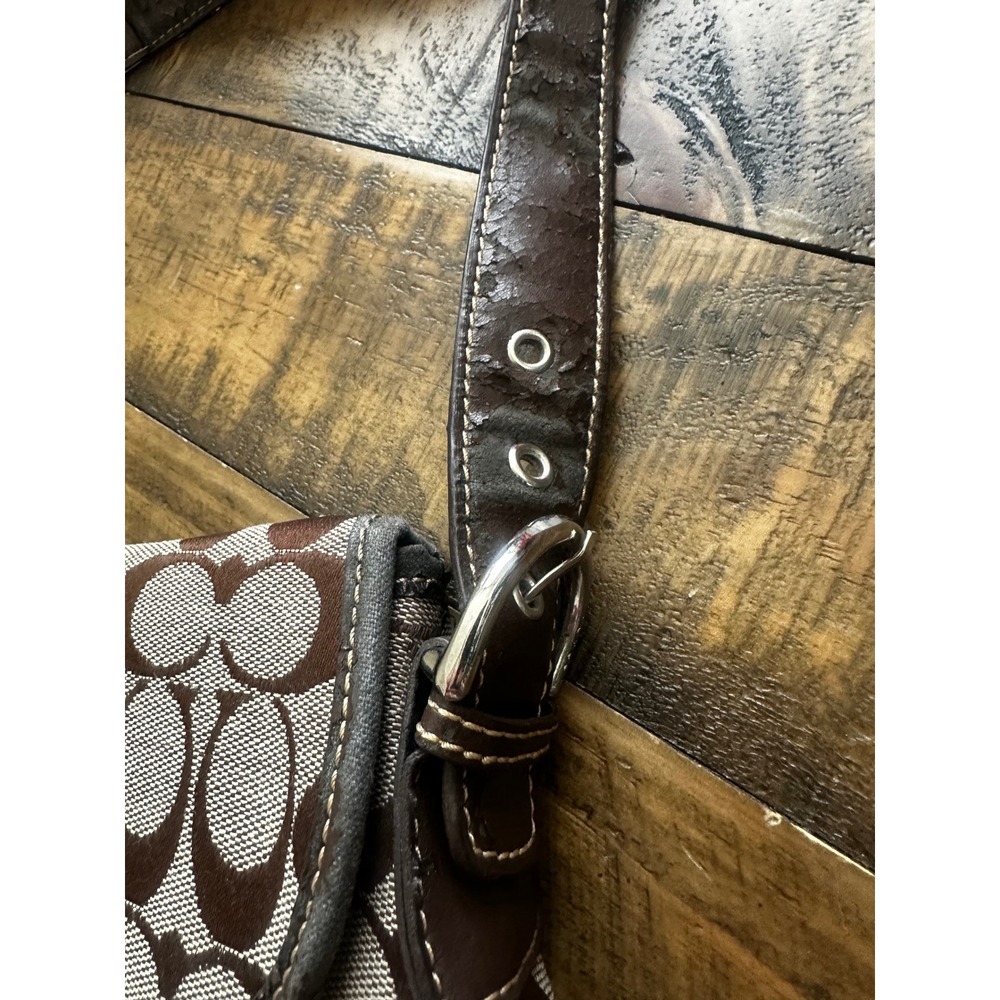 Coach Soho Signature C Monogram Shoulder Bag Brown Vintage Y2K Buckle Bag - Picture 5 of 13